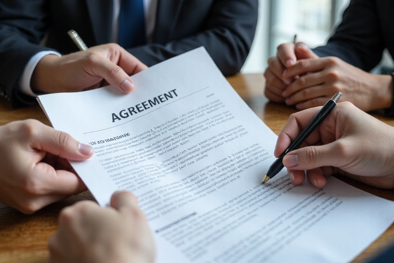 Persone che leggono un contratto